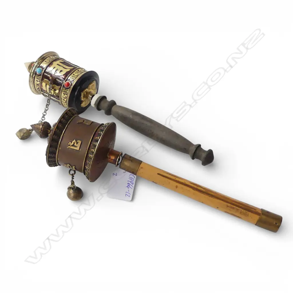 2 TIBETAN PRAYER WHEELS L.250mm Image 1++