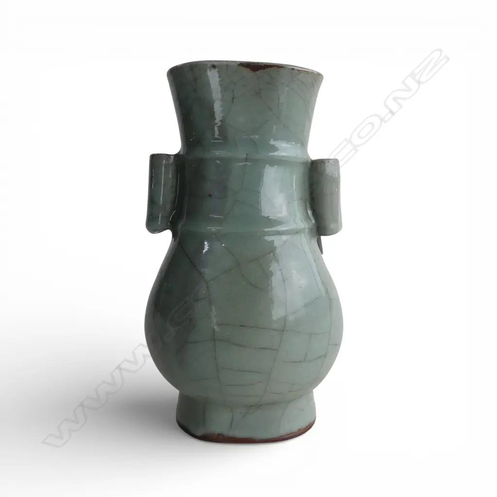 ORIENTAL ARROW VASE, CELADON GLAZE H.230mm CRACKED Image 1++