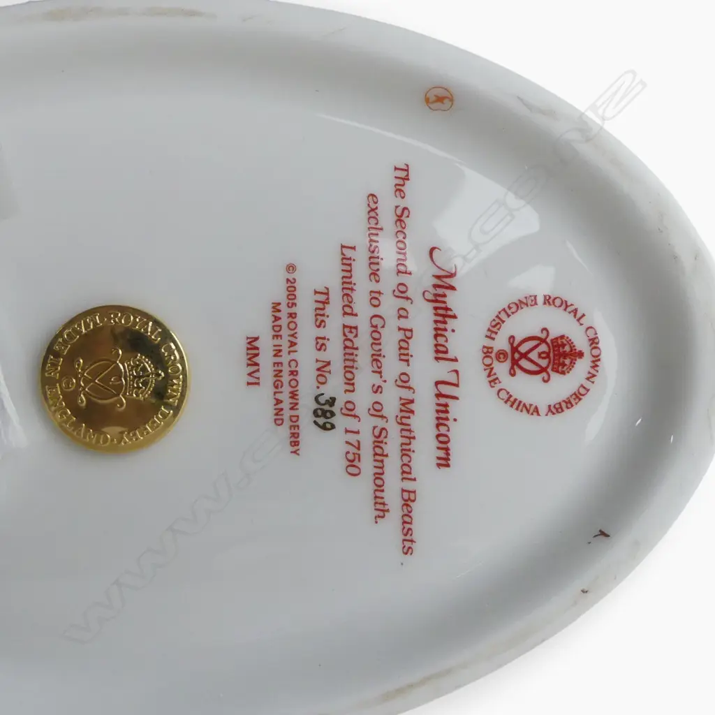ROYAL CROWN DERBY 'MYTHICAL UNICORN' No.389/1750 Image 1++