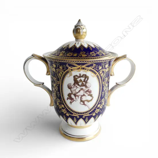 ROYAL CROWN DERBY LIDDED URN 'ONE HUNDRED ROYAL YEARS 1890-1990' 80/100 H.220mm