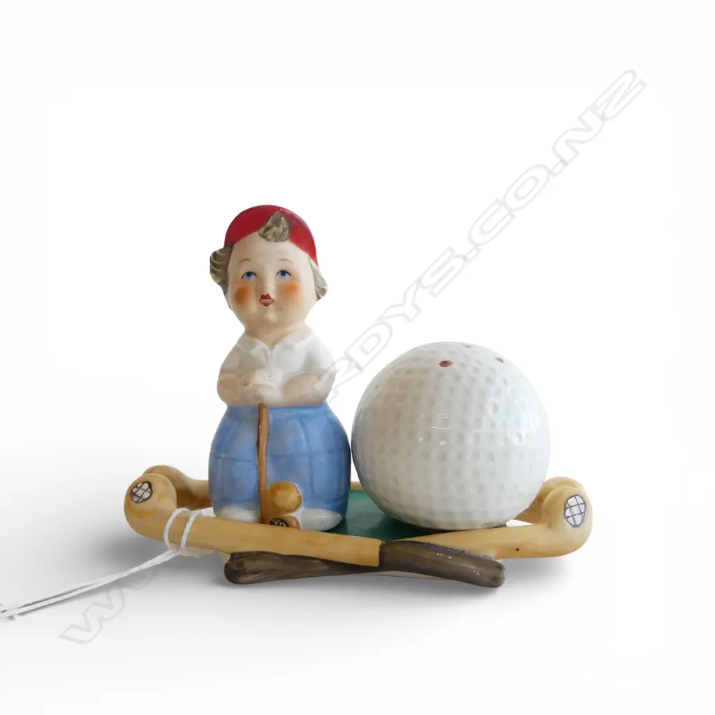 GOEBEL HUMMEL GOLF THEMED SALT & PEPPER SET H.90mm Image 1++