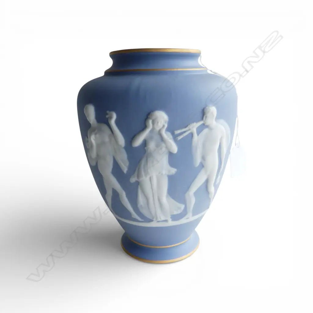 LIMOGES VASE w. 3 CLASSICAL FIGURES H.215mm Image 1++