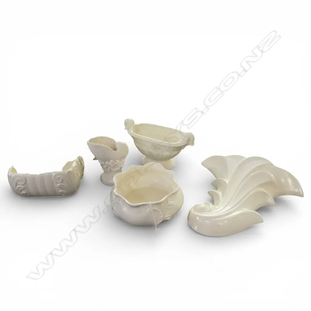 6 PCES ENGLISH CREAM GLAZE POTTERY faults Image 1++