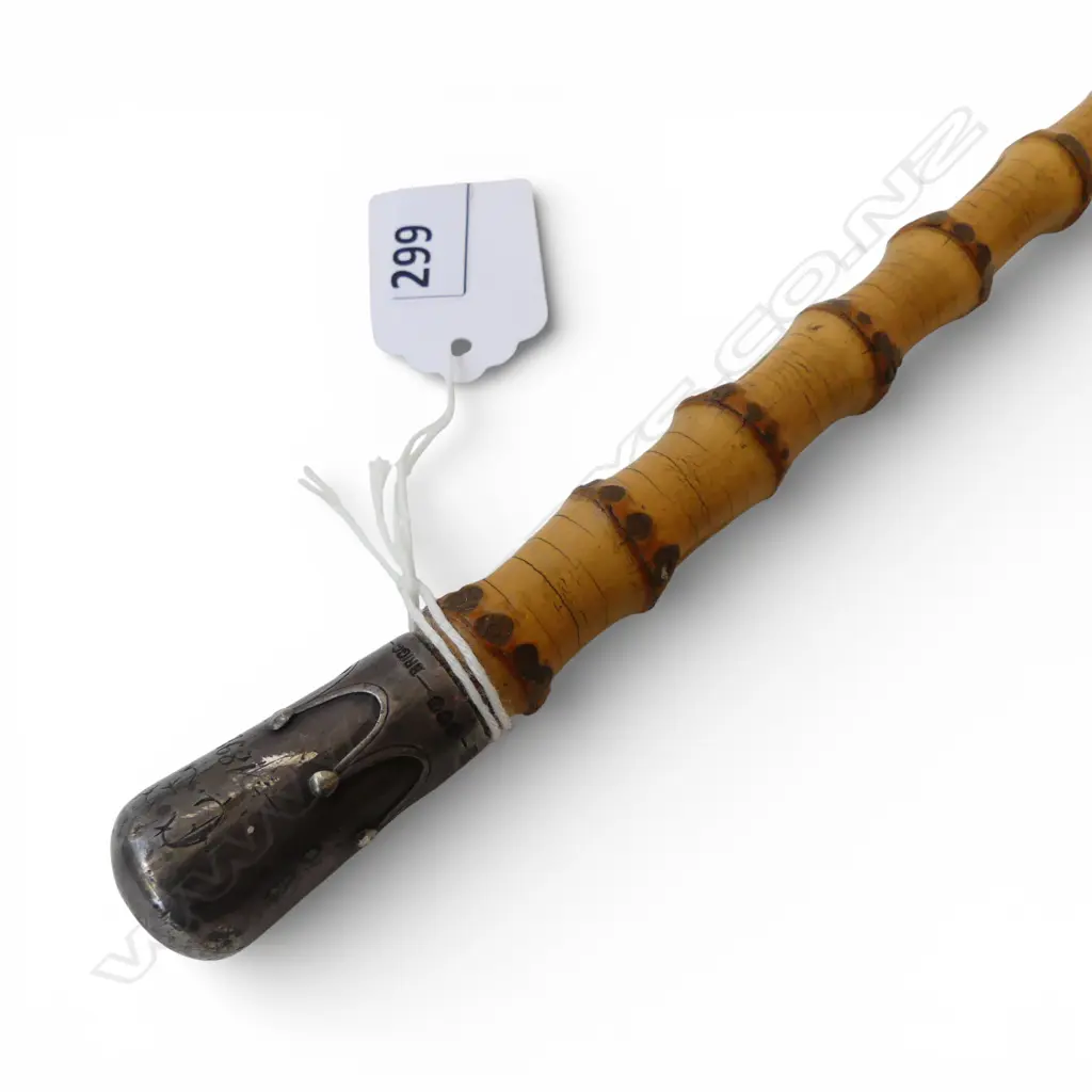 SMALL CANE BATTON w. STG SILVER CAP L.570mm Image 1++