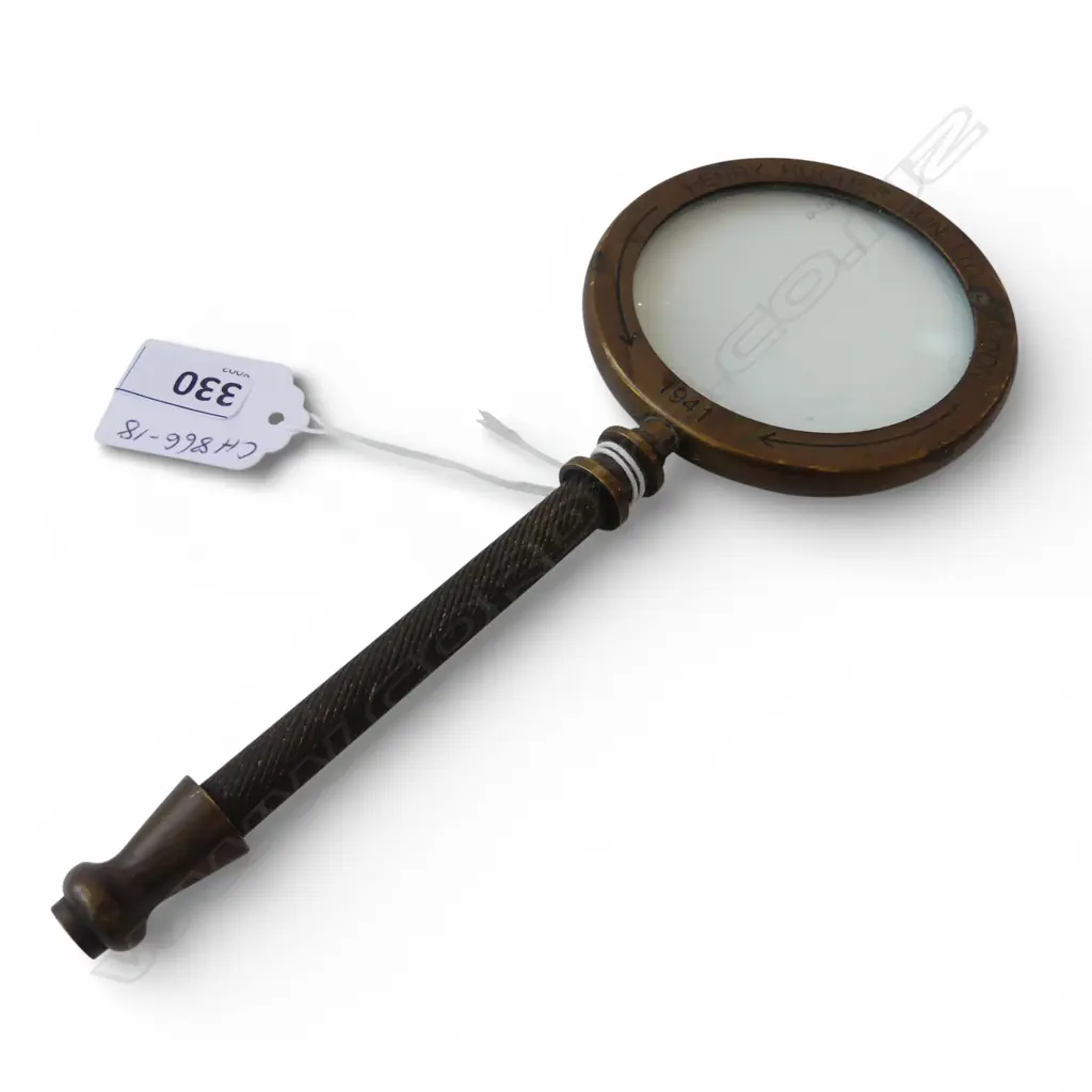 HENRY HUGHES SON LTD LONDON MAGNIFYING GLASS c.1941 Image 1++