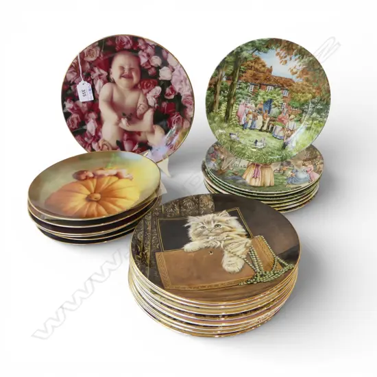 ASST. CABINET PLATES; ANNE GEDDES COLLECTION, KITTEN CLASSICS & WEDGWOOD 'THE VILLAGE GREEN'