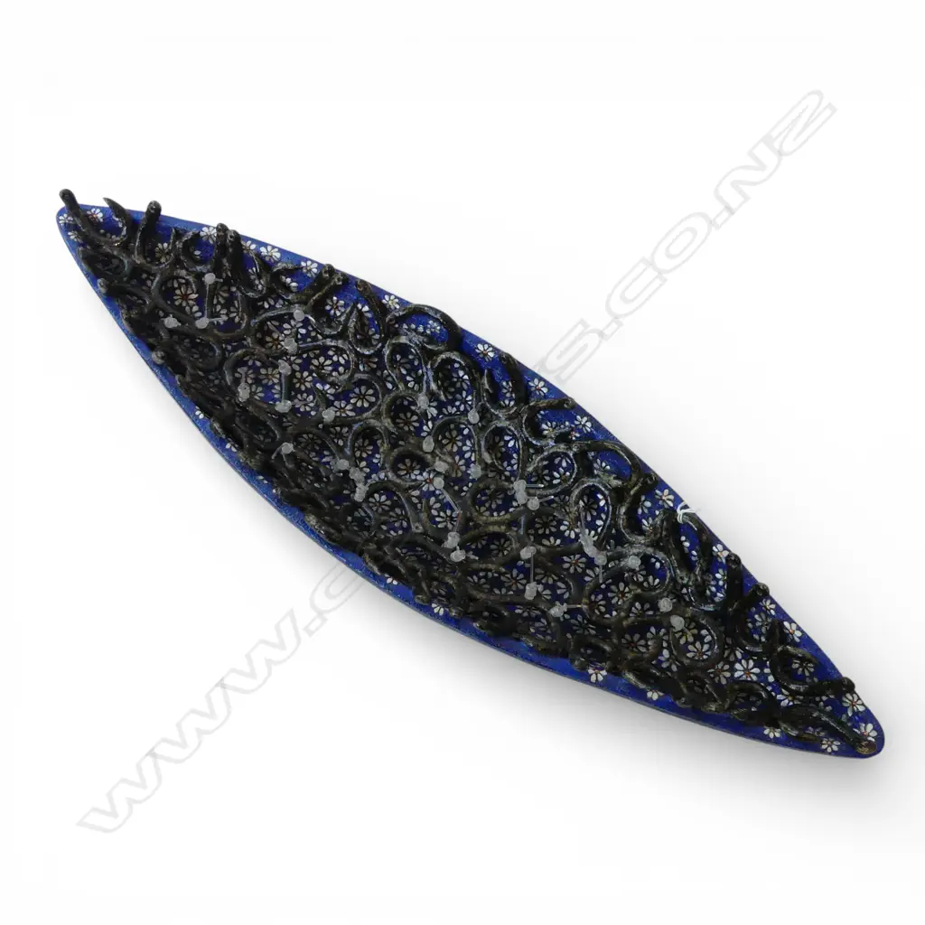 KEUM SUN LEE LARGE POTTERY BOAT FORM SCULPTURE L.730mm Image 1++