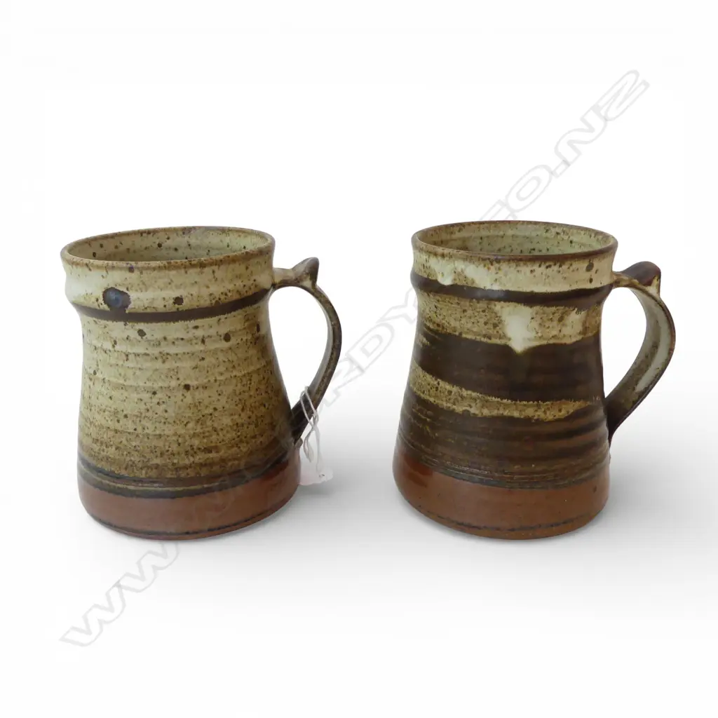 2 PETER STICHBURY STUDIO POTTERY MUGS H.125mm Image 1++