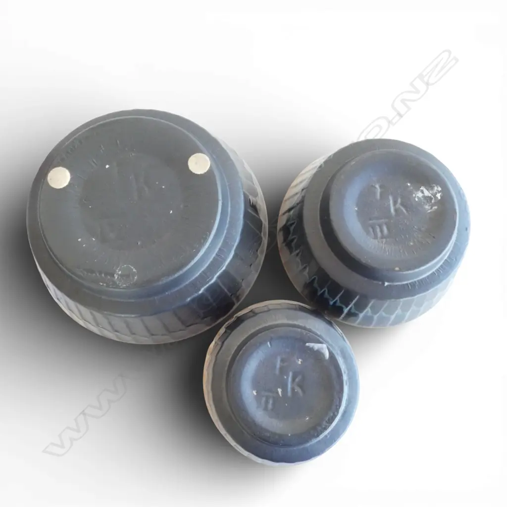 3 RETRO STUDIO POTTERY BOWLS BY ERNST DENMARK 225 - 150mm dia Image 1++