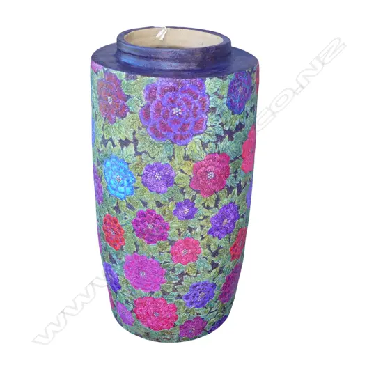 TALL COLOURFUL POTTERY FLOOR VASE 530 x 280mm