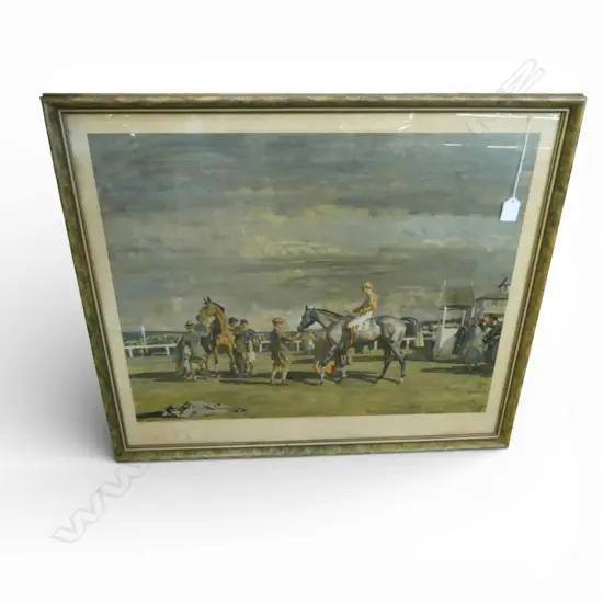 SIR ALFRED MUNNINGS 'AFTER THE RACE' CHROMOLITHOGRAPH 565x680mm