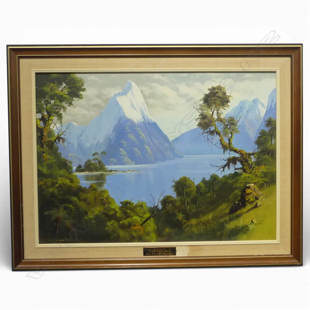 R. FRANKLYN 'MILFORD: MITRE PEAK, LION, ELEPHANT, SOUTHERN LAKES DISTRICT' OIL ON BOARD, SIGNED & DATED '77 500x700mm Image 1++