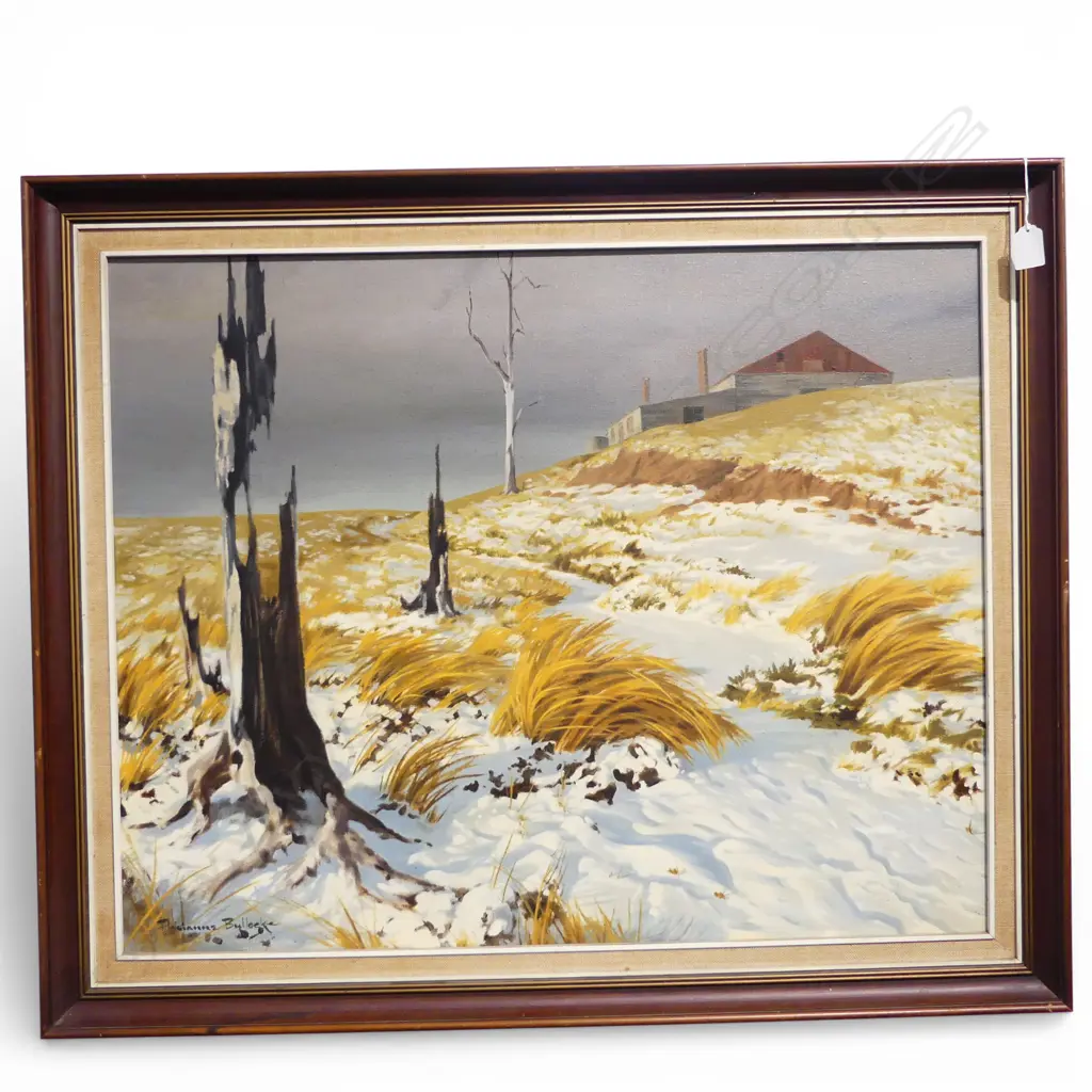 ADRIANNE BULLOCK, WINTER SUNSHINE, DATED '77 VERSO, OIL ON CANVAS, 590x740mm Image 1++