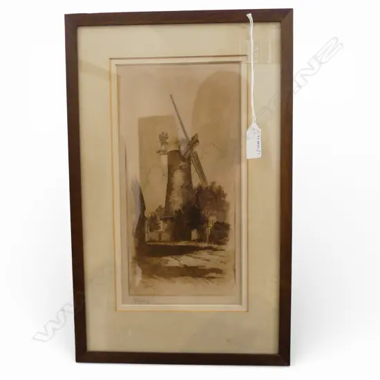 J. D. SYDNEY, PARTINGTONS WINDMILL ETCHING, SIGNED 260x130mm