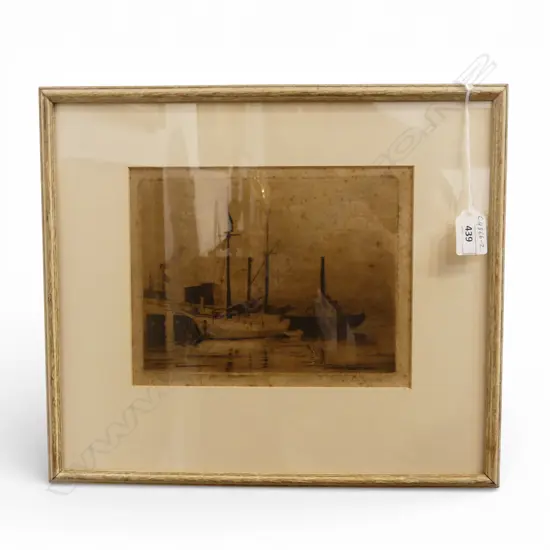 TREVOR LLOYD, 'DAY OF REST AT DOCTOR BAY DUNEDIN', ETCHING, 220x170mm foxed