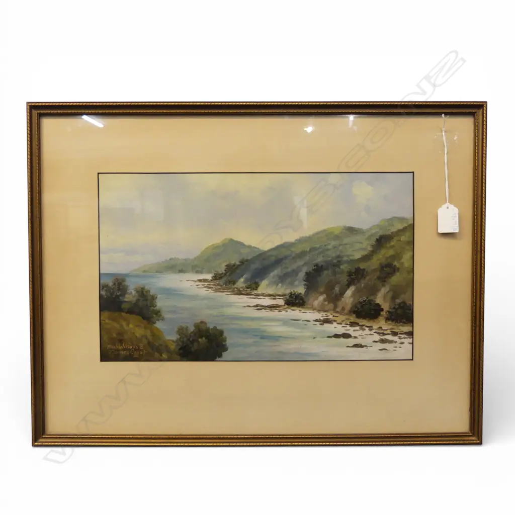 JOHN MAYCLAIR 'NEAR WILSONS B. THAMES COAST' OIL 235x395mm Image 1++