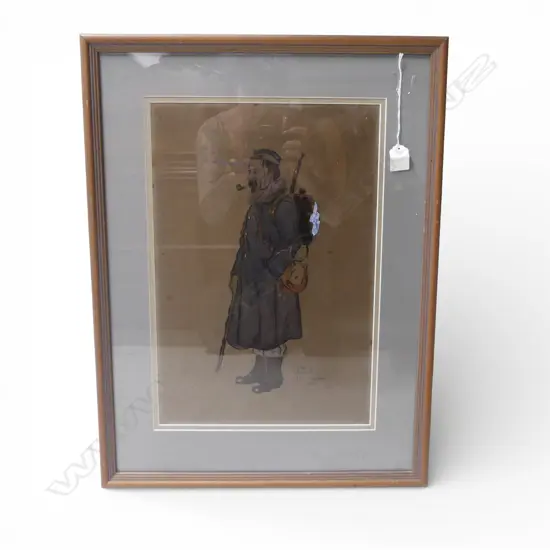 JULES-MARIE CANNEEL (BELGIAN 1881-1953), SKETCH OF A SOLDIER, WC, SIGNED & DATED 1914 430x290mm