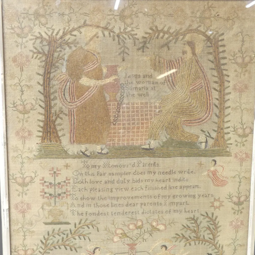 19thC SAMPLER, CORDELIA RABEY AGED 14 1837 450x325mm Image 1++