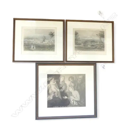 VAN DYCK - THE THREE PENITENT SINNERS BEFORE CHRIST PRINT + 2 AUSTRALIAN FRAMED PRINTS
