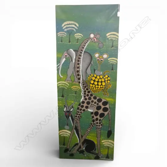 AFRICAN ANIMALS ARTWORK, ACRYLIC ON CANVAS 1410x530mm