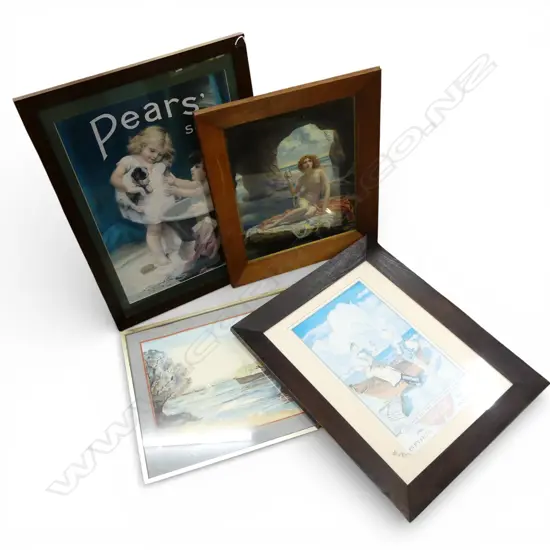 4 ARTWORKS; PEARS SOAP PRINT, COCA COLA ETC