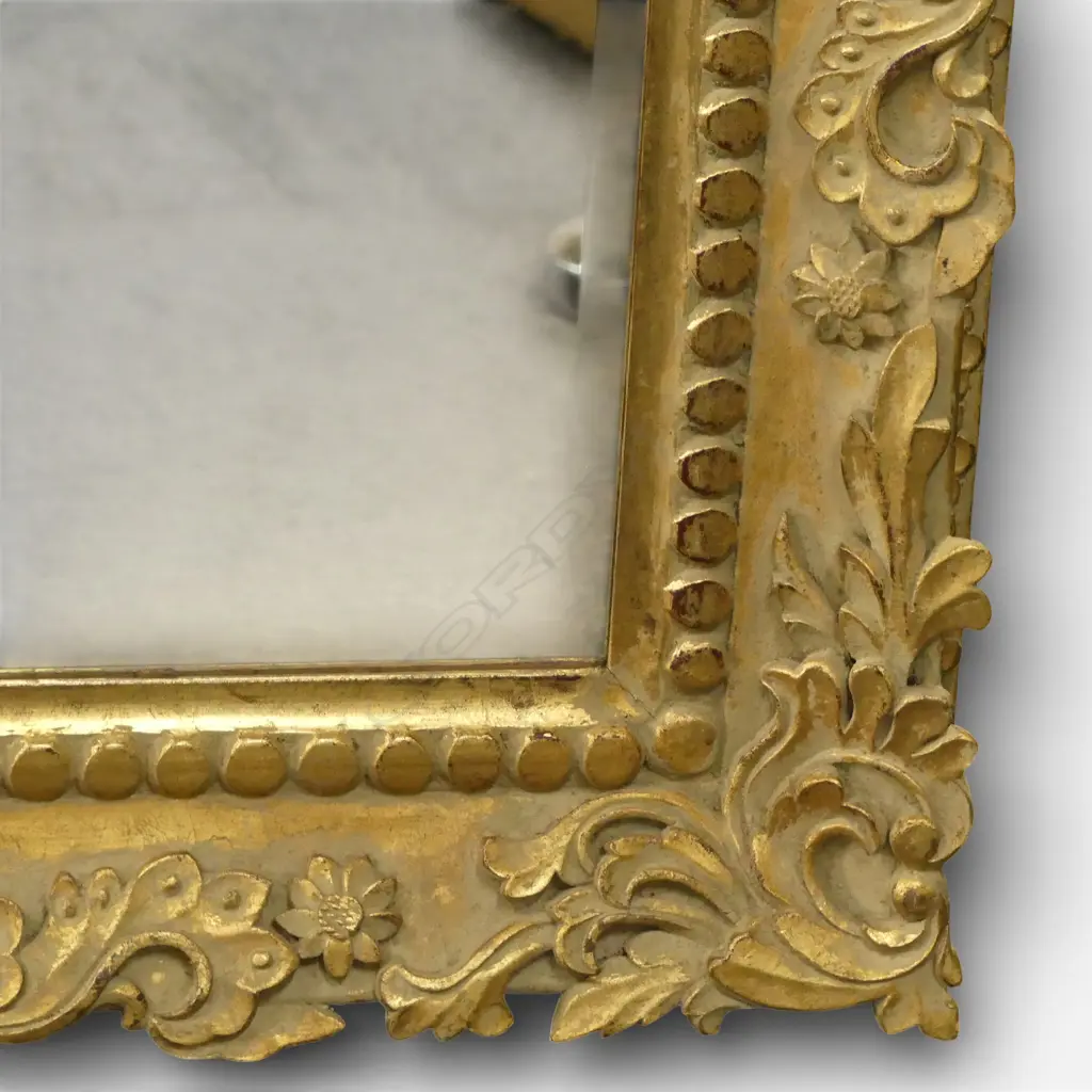 BEVEL EDGED MIRROR ornate gilt carved frame 710x600mm Purchased from Portobello Antiques Image 1++
