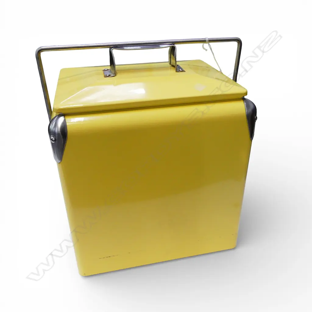 'NAPOLEON' VINTAGE STYLE YELLOW ENAMEL MINI CHILLY BIN 330x235x355mm Image 1++