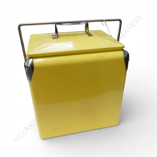'NAPOLEON' VINTAGE STYLE YELLOW ENAMEL MINI CHILLY BIN 330x235x355mm