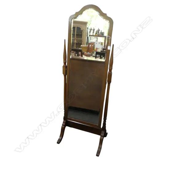 MAHOGANY CHEVAL MIRROR H.1610mm