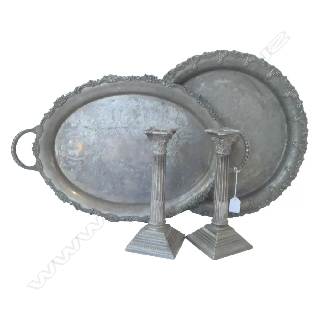 PR EP COLUMN CANDLESTICKS H.240mm + 2 EP TRAYS W.535mm Image 1++