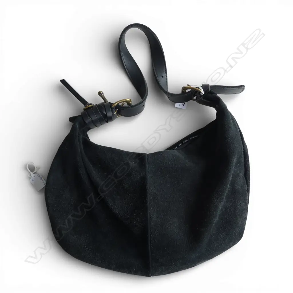 DEADLY PONIES BLACK LEATHER HAND BAG W.450mm Image 1++