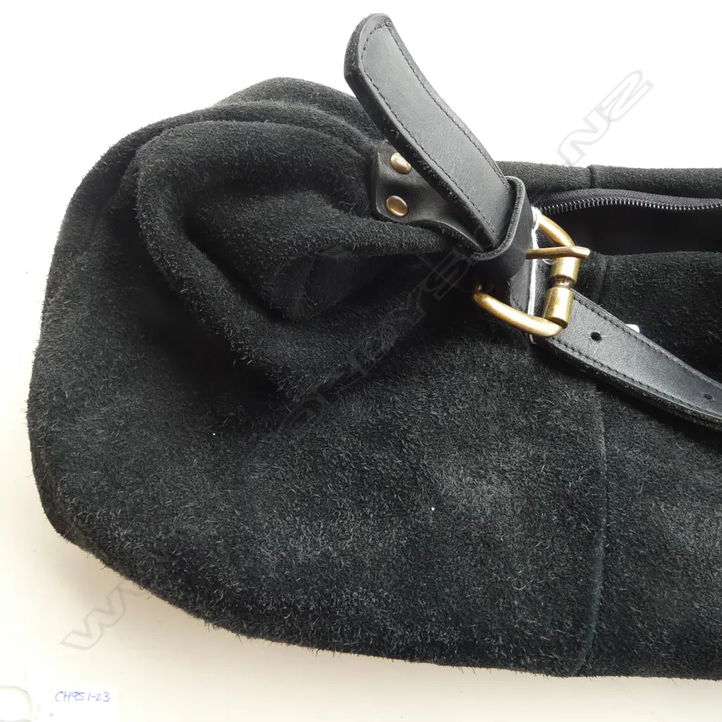 DEADLY PONIES BLACK LEATHER HAND BAG W.450mm Image 1++