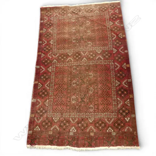 HAND KNOTTED WOOL PILE TURKOMAN RUG  (ORIGINAL PURCHASE PRICE $1500), 1850 x 1110mm