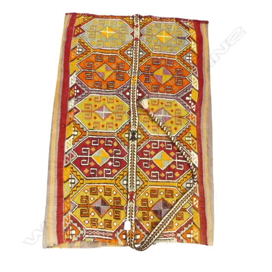 VINTAGE TRIBAL PERSIAN GRAIN BAG geometric designs in strong colours 1050 x 700mm