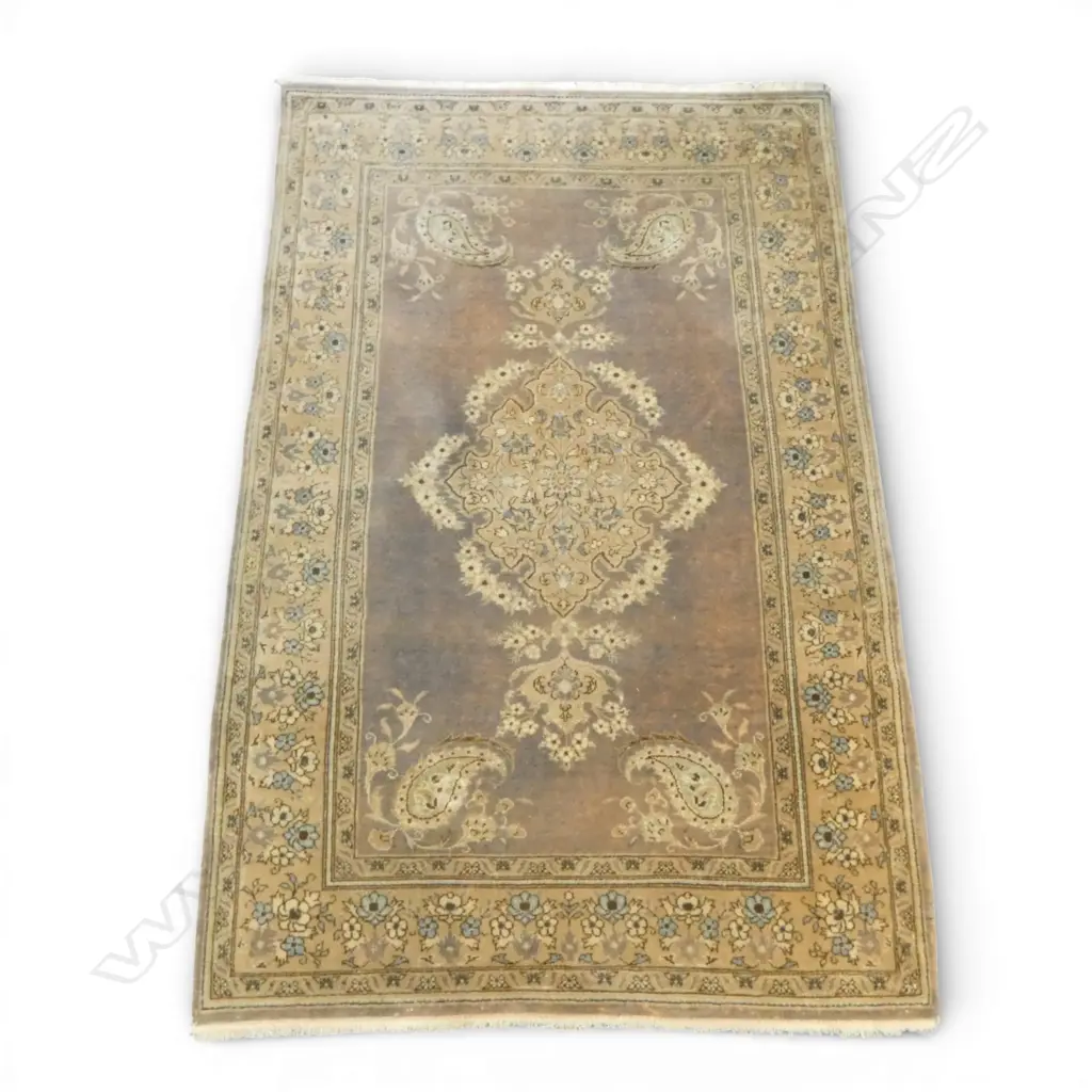 HAND KNOTTED WOOL & SILK PILE RUG 1530x1000mm Image 1++