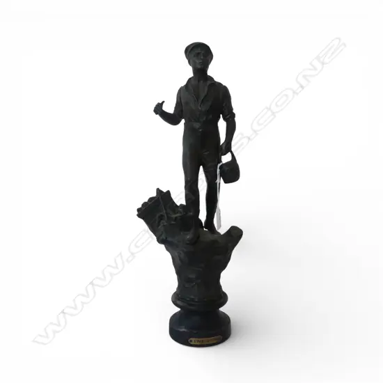 FRENCH SPELTER FIGURINE (L'AGRICULTURE) H.460mm TOOL MISSING