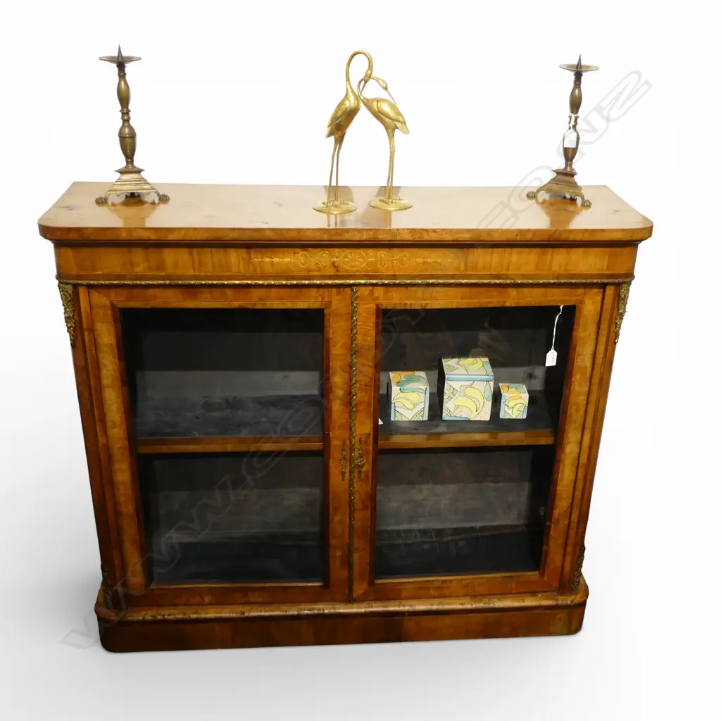 VICTORIAN INLAID WALNUT PIER CABINET 1215x350x1050mm Image 1++