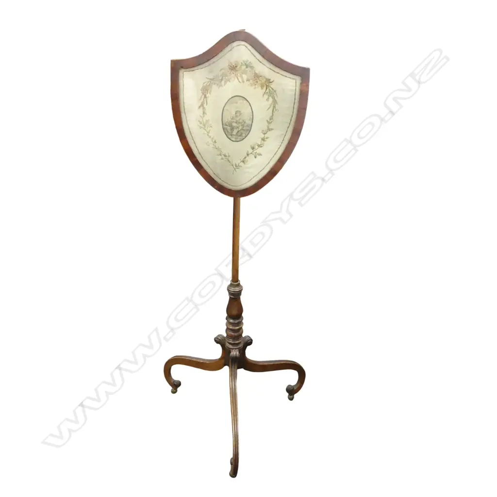 REGENCY MAHOGANY POLE SCREEN, FAULTS H.1480mm Image 1++