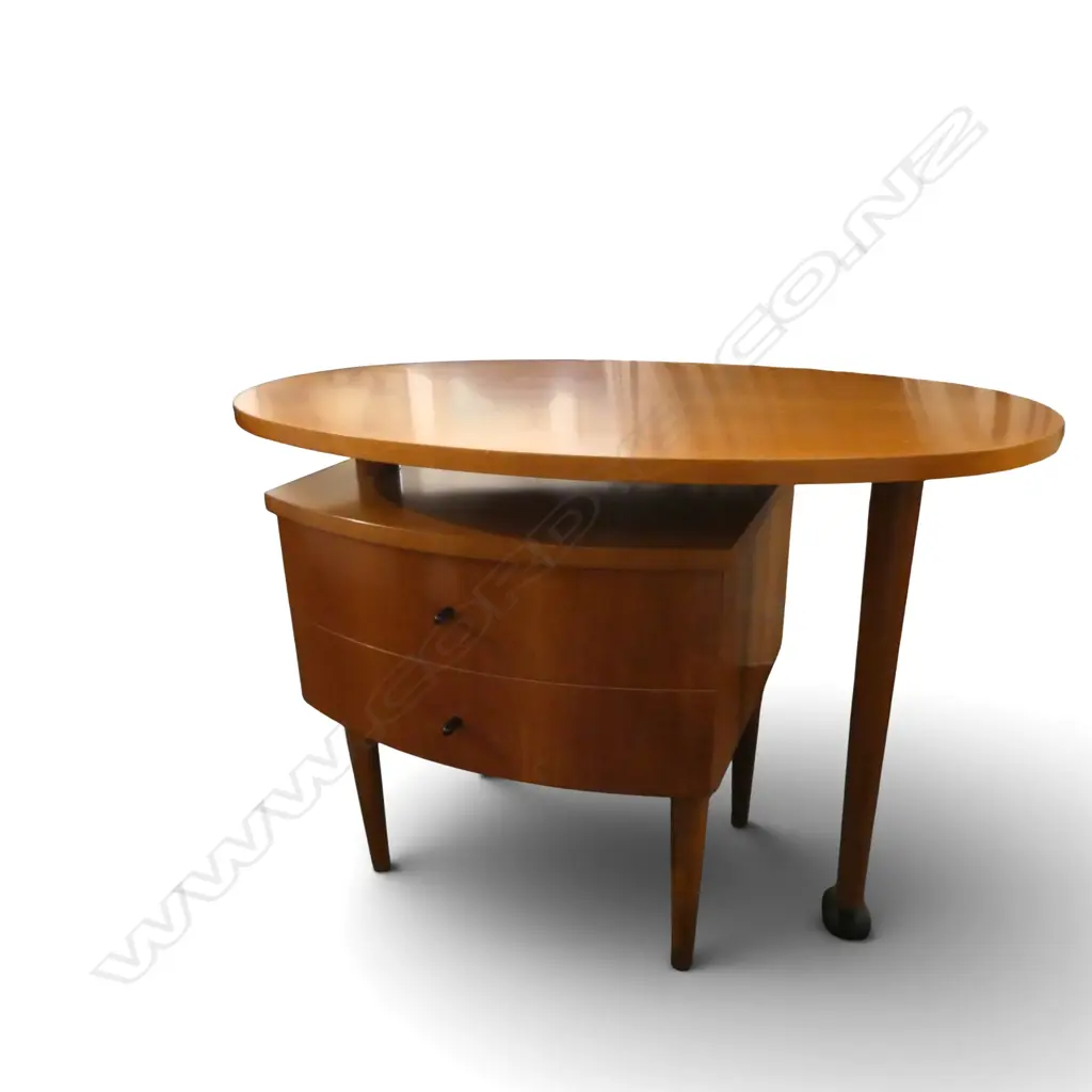 MODERN TWO DRAWER SIDE TABLE WITH SWING TOP 600 X 780MM Image 1++