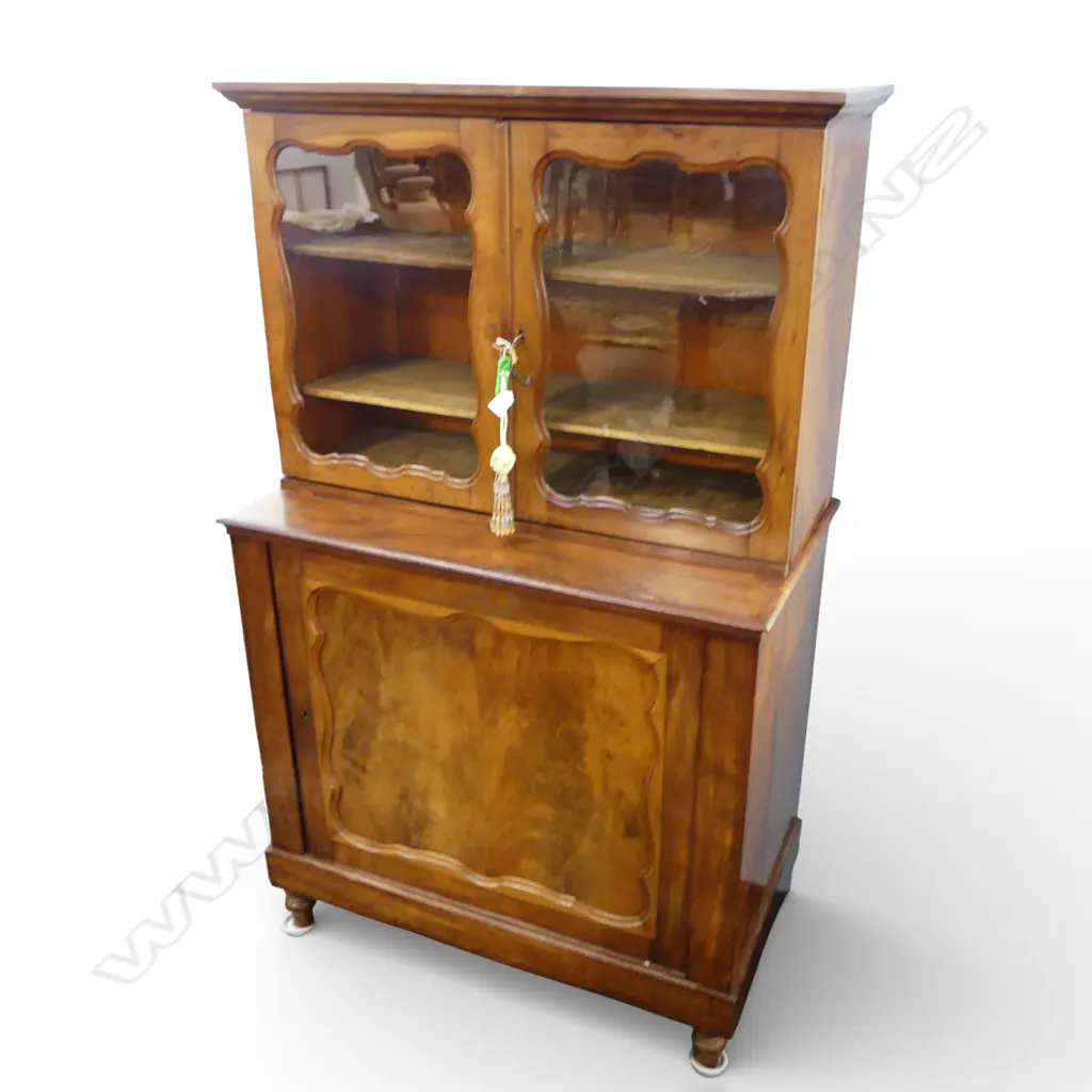 VINTAGE DUTCH MAHOGANY CHINA CABINET 915x480x1470mm Image 1++