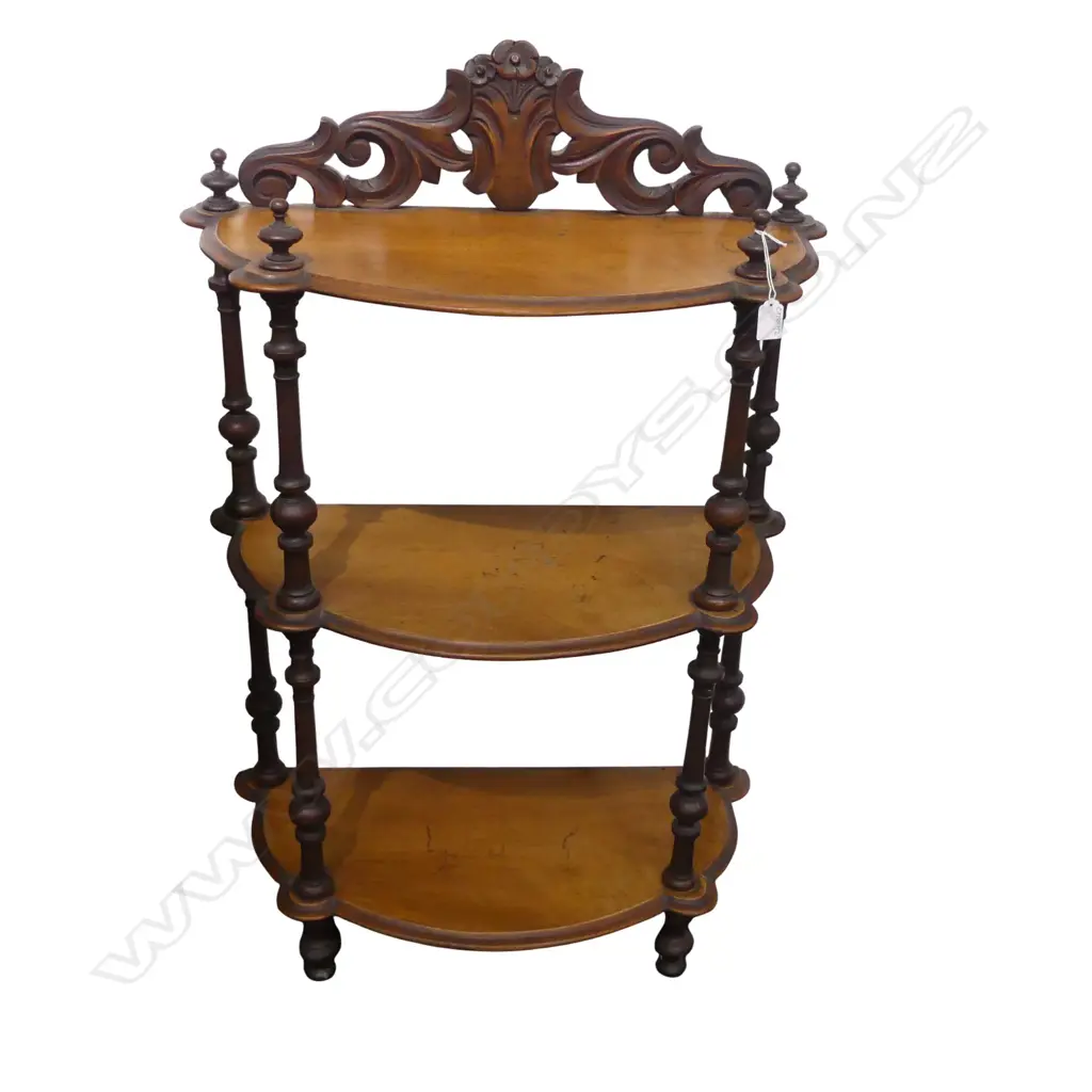 VICTORIAN MAHOGANY 3 TIER WHAT NOT W.670mm Image 1++