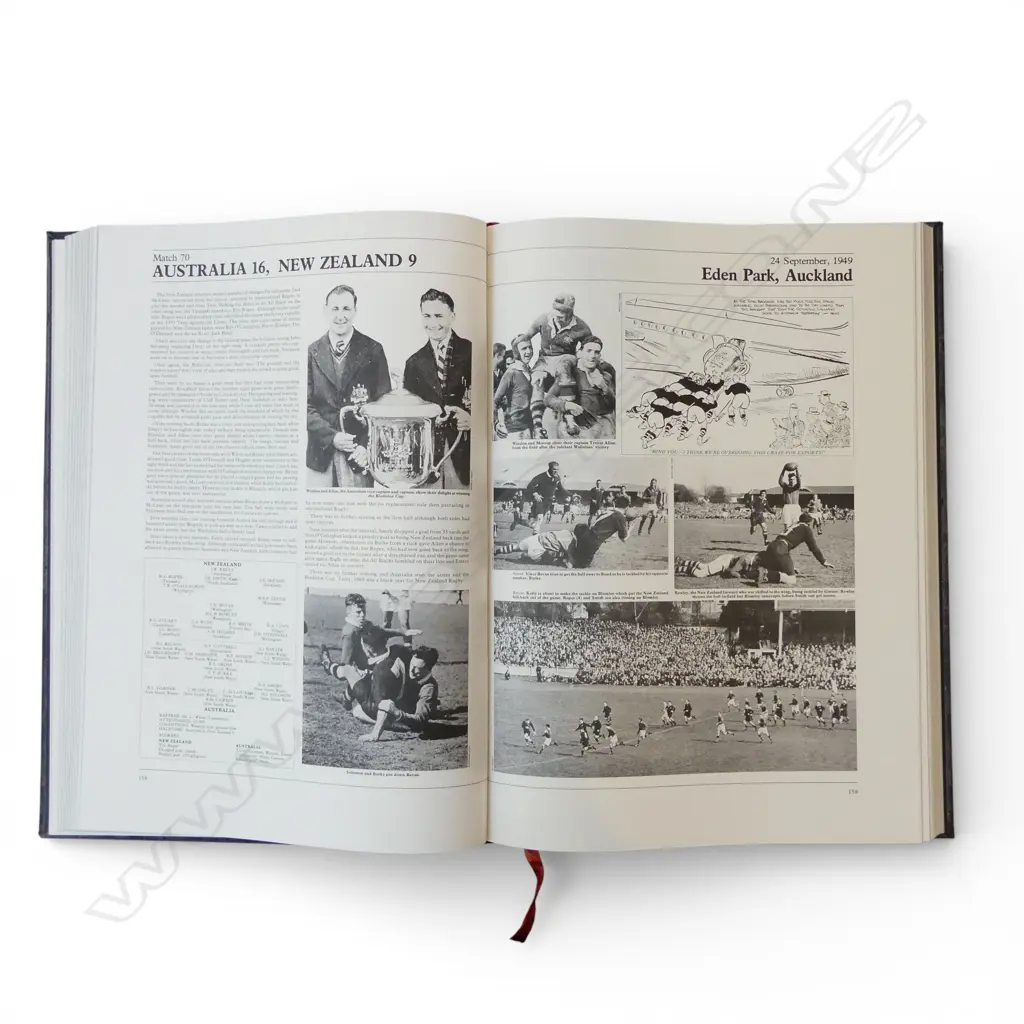 LG FORMAT BOOK 'MEN IN BLACK' 75 YEARS OF NZ INTERNATIONAL RUGBY 63/1200 MOA 1978 550x400mm Image 1++