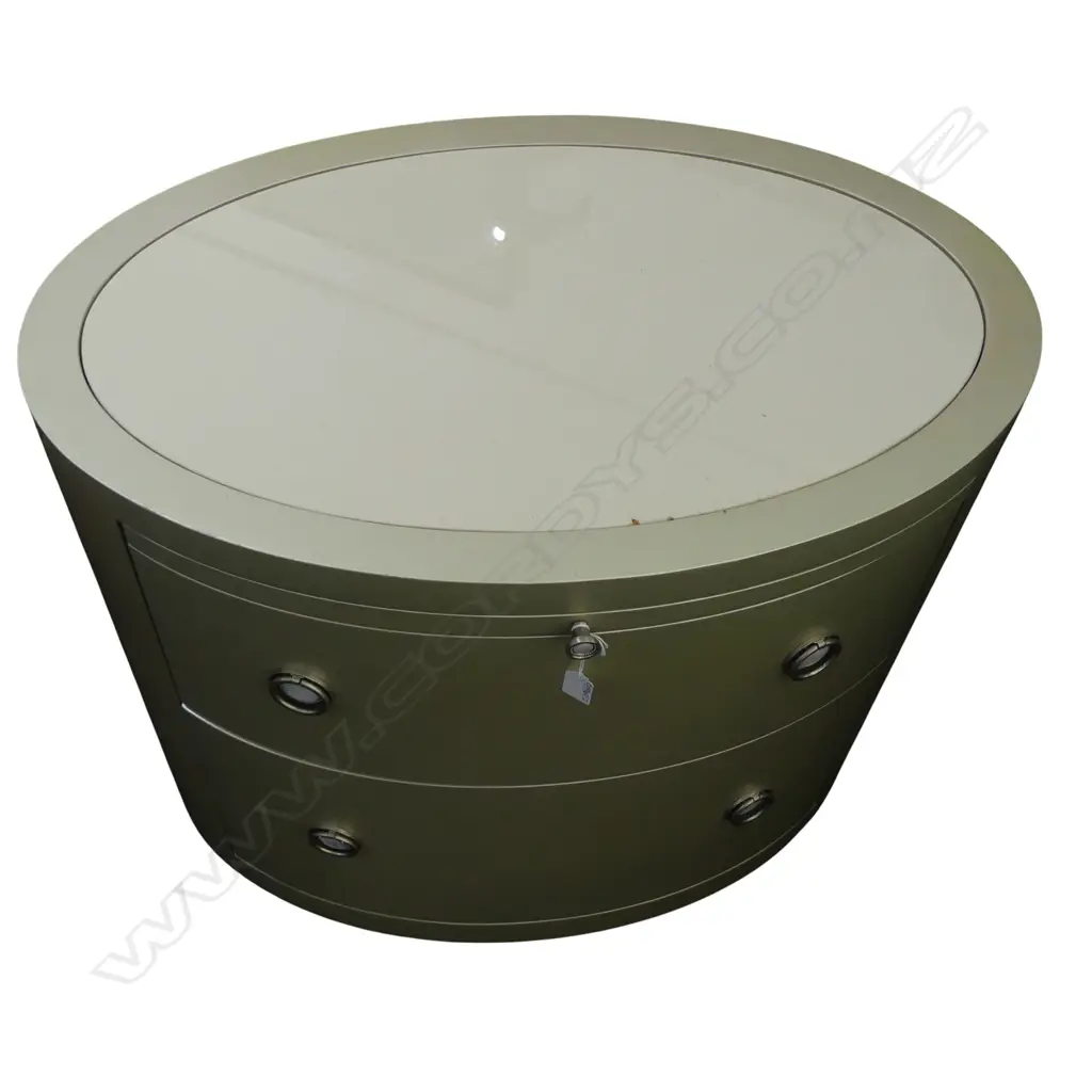 OVAL 2 DRAWER CHEST BY 'CARACOLE' FURNITURE 815x530x765mm Image 1++