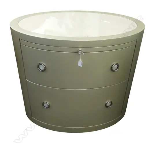 OVAL 2 DRAWER CHEST BY 'CARACOLE' FURNITURE 815x530x765mm