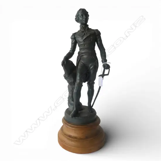 VICTORIAN SPELTER PATINATED FIGURE OF THE DUKE OF 'WELLINGTON' H.470mm
