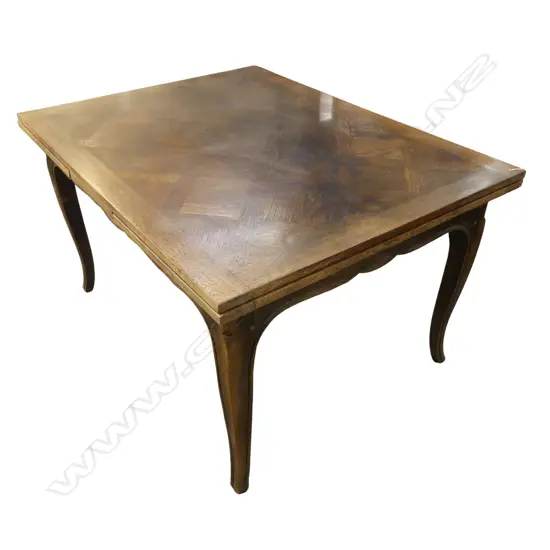 FRENCH STYLE PARQUET TOP EXTENSION DINGING TABLE 1300x1000x740mm EACH LEAF ADDS 500mm