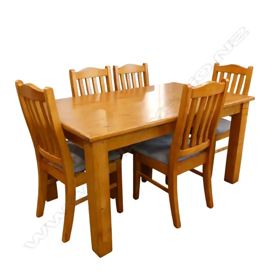 CONTEMPORARY PINE SIX SEATER DINING TABLE 760 (w) X 1500 (H) X 900 (D)