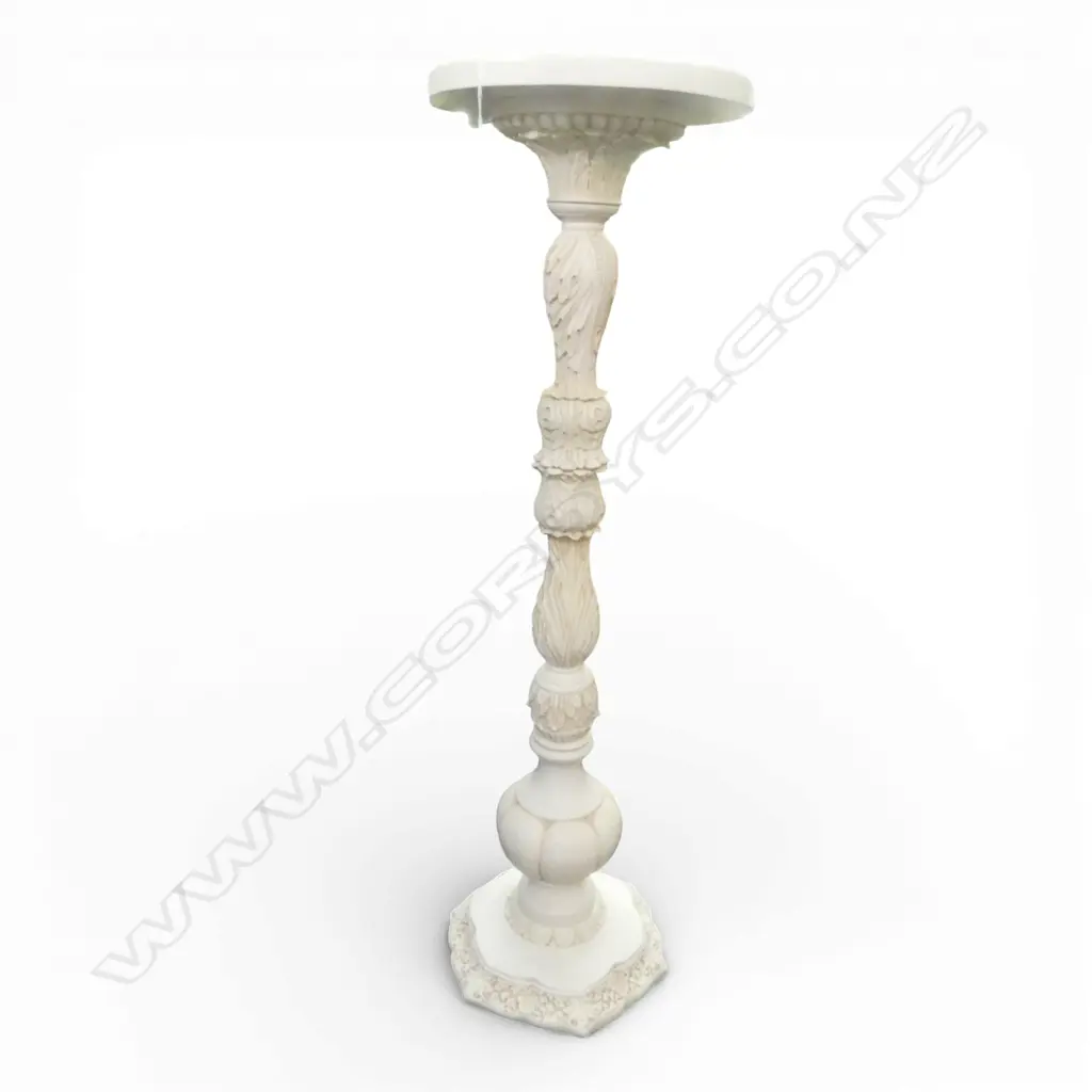 WHITE RESIN PLANT STAND 950mm Image 1++
