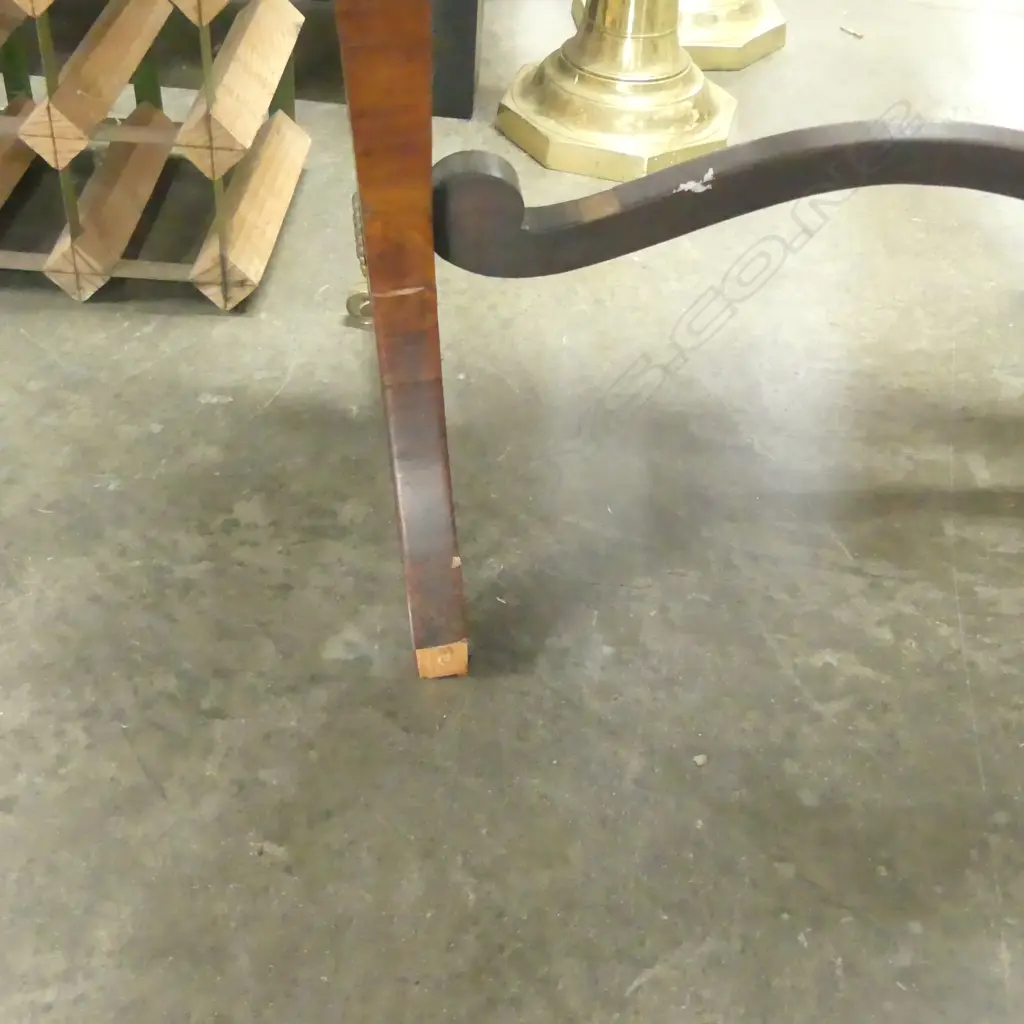 A VICTORIAN WASHSTAND WITH MARBLE TOP  BRASS GALLERY SURROUND AND LYRE ENDS 485 x 380 x 750mm foot missing, etc Image 1++