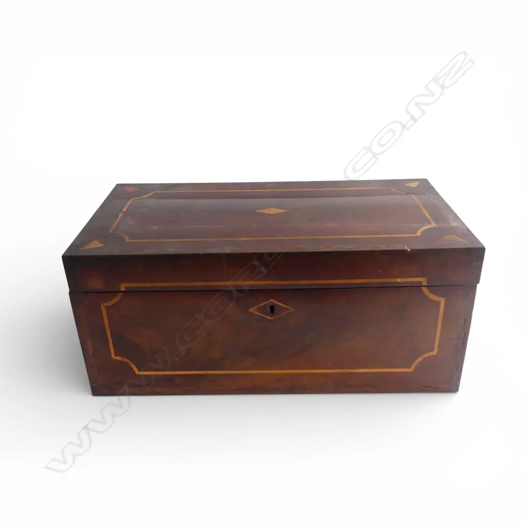GEORGIAN INLAID MAHOGANY DEED BOX L430 H190MM Image 1++